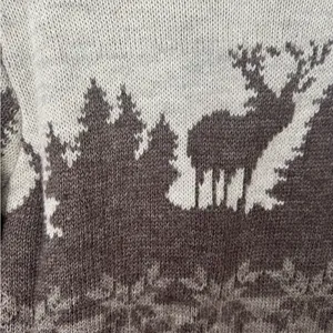 Gesvages Women’s Brown&Cream Reindeer Sweater One Size thumbnail 2