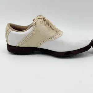 FootJoy 48709 Womens White Tan Leather Saddle Golf‎ Shoes Size 8 M thumbnail 5