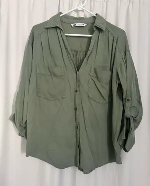 ZARA Green Top thumbnail 1