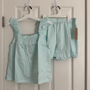 Few Moda kourt Aura Two-Piece Pajama Set -‎ Size M - Mint Stripe - NWT thumbnail 6