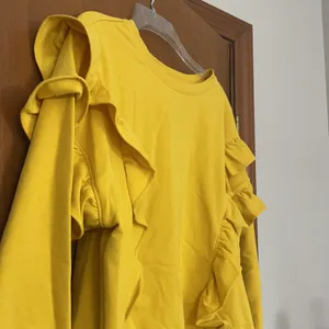 New Ann Taylor Lemon Shade Ruffle Sweatshirt Yellow thumbnail 5