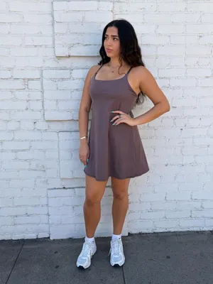 Halara Danskin purple brown mini tennis athletic dress with pockets sz L #sporty thumbnail 2