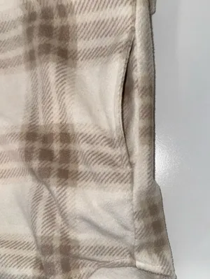 Maurices Wilder Fleece Shacket White & Cream Plaid Oversized thumbnail 6