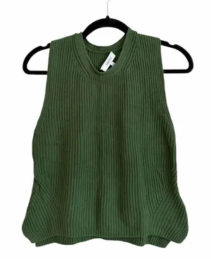 Aritzia Babaton Olive Green Sleeveless Ribbed Knit Tank Top Size Small thumbnail 1