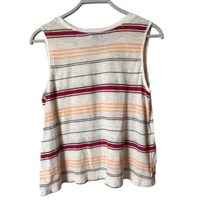 Gap Sleeveless Pocket Striped Sleeveless Top - Red, Orange, and White Sz S thumbnail 4