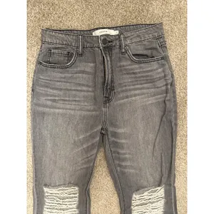 Hidden Happi Flare Jeans Women's 27 Gray High Rise Distressed 100% Cotton thumbnail 5