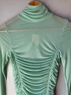 NWT Free People Sheer Intimately It All Turtle Neck Mesh Long Sleeve Bodysuit thumbnail 3