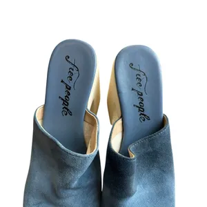 Free People - Zoe Platform Vintage Heels Blue Suede Size 39 (US 8.5–9) thumbnail 4