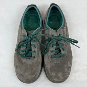 Dansko Honor Womens Suede Walking Shoes Charcoal Grey Teal Lace Up Sneakers‎ 39 thumbnail 2