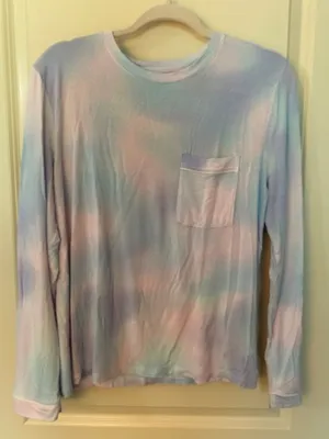 Stars Above Watercolor Sleep Long Sleeve Shirt Women's Sz Small thumbnail 1