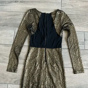 Alice and Olivia golden dress thumbnail 5