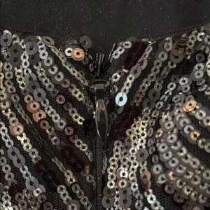 Lulu’s Black and Silver/Gold Sequin Evening Dress thumbnail 6