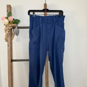 Athleta Skyline Paper Bag High Waisted Blue‎ Pants Size 4 thumbnail 3