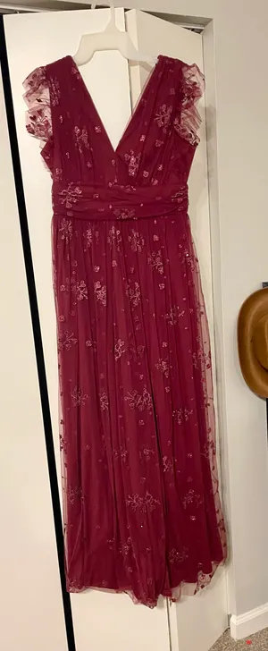 Baltic Born Wine Red Tule Dress L thumbnail 2