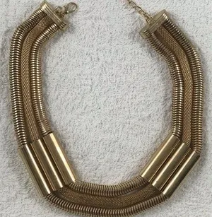 3 Gold link cleopatra Choker Necklace thumbnail 1