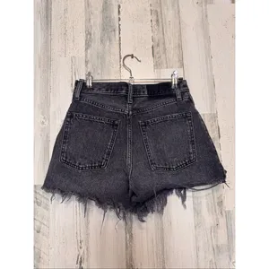 Abercrombie & Fitch Black High Button Fly Denim Shorts Womens Size 2 / 26 Frayed thumbnail 4