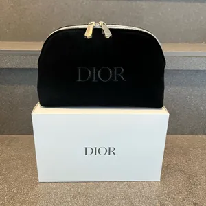 Christian Dior ⚡️ 2024 Black Velvety ‘DIOR’ Monogram Pouch Clutch Bag, NIB thumbnail 1