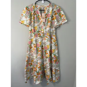 NWT Nanette Lepore Studios Floral Smocked Midi Dress Size Small thumbnail 2