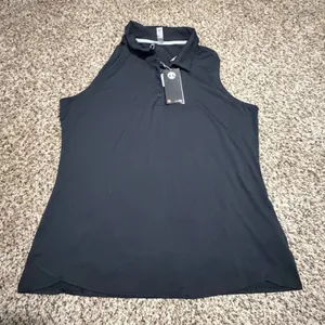 Under Armour Womens Zinger Sleeveless Golf Polo Shirt Black HeatGear XL New thumbnail 1