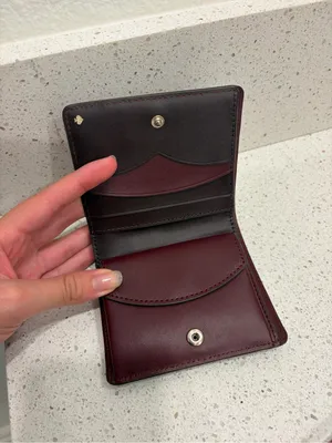 Kate Spade New York Nadine Bifold Wallet Merlot Maroon Leather Classic EUC thumbnail 7