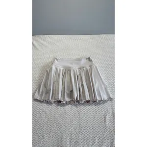 Alo Yoga Pleated Tennis Skirt with Built-in Shorts Light Gray W0366R Size M thumbnail 2