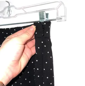 bp Polka Dot Mini Skirt Black & White High Rise Unlined thumbnail 3