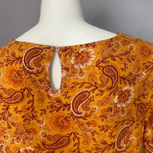 Patrons of Peace Babydoll Dress Paisley Floral Mini Women Sz Large‎ Boho Tiered thumbnail 12