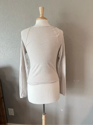 NWT Intimately Free People Henley Top Small Oatmeal Long Sleeve Boho thumbnail 2