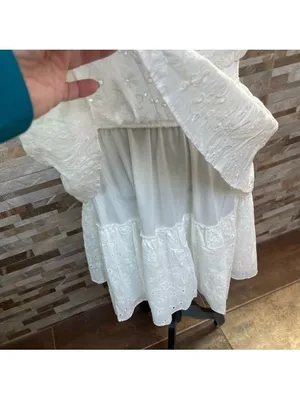 Laundry By Shelli Segal White Eyelet Cotton Layered Tiered Sleeveless Dress XL thumbnail 8