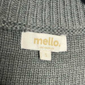 Mello Patchwork Sweater Colorblock Knit Henley Boho Size Small Gray thumbnail 3