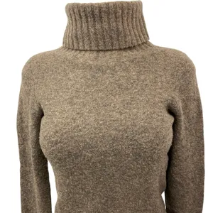 All Saints Alpha Roll Neck Brown Wool Turtleneck Pullover Sweater Top Size S thumbnail 3