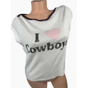Grayson Threads Large Womens T-shirt I Love Cowboys White Short Sleeve Top thumbnail 3
