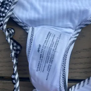 NWT aerie small gingham ruffle stripe bikini bottom swim bottom blue white thumbnail 4