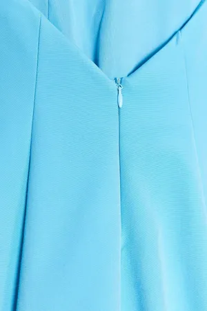Zara blue fitted mini halter dress evening party wedding coctail ruffled thumbnail 15