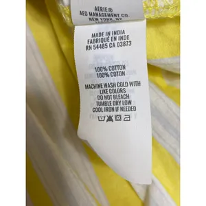Aerie Women's Yellow Striped Poplin Long Sleeve Button Down Shirt Top Size XS thumbnail 6
