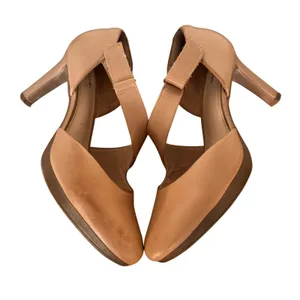 Clarks‎ Collection Women's Tan Leather Cross Strap high Heel Mary Jane Shoe thumbnail 3