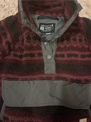 Carhartt Women’s Maroon Fleece Pullover Jacket thumbnail 2