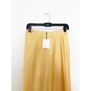 NWT Zara Yellow Marigold Satin Midi Skirt Size Small Pullon Bias Cut 8160/399 thumbnail 5