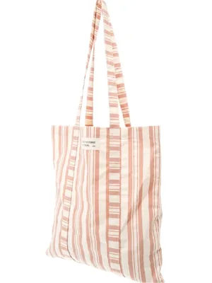 NEW Sezane Octobre Limited edition Pink Stripe Canvas Tote Bag thumbnail 3