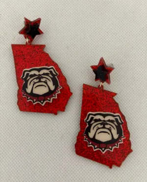 University of Georgia | Georgia Bulldogs dangle pierced earrings thumbnail 1