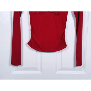 White Fox Sweetheart Ruched Long Sleeve Top Size XS Red Romantic Going Out Party thumbnail 7