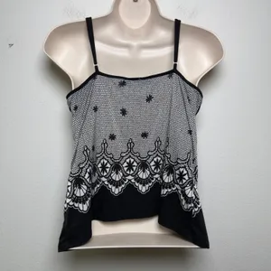 Studio Donatella‎ Women Whimsigoth Babydoll Cami Top Small Black Lace Coquette thumbnail 4