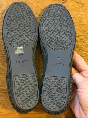 Rothy’s The Flat Highland Captoe NWOB Olive Navy Washable Flats Size 9 thumbnail 8