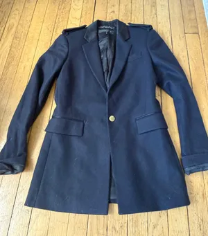 rag & bone Women's Navy Single-Button Wool Blazer thumbnail 1