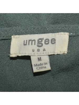Umgee Women's M Green Linen Cotton Lagoon Tunic Top Mini Dress w/Fringe Trim thumbnail 9