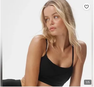 Alo Yoga Airbrush Enso Black Cool Crossover Bra thumbnail 1