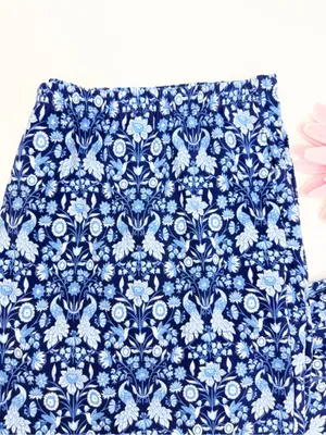 BedHead 3/4 Sleeve Classic PJ Set Bloomscape Blue Bird Floral Cropped Pajama Set thumbnail 11