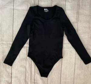 Bodysuit women S scoopneck Longsleeve fitted black thumbnail 1
