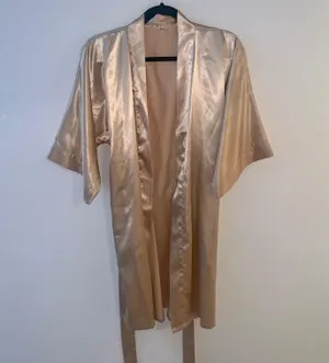 Beige Silky Robe Tan thumbnail 2