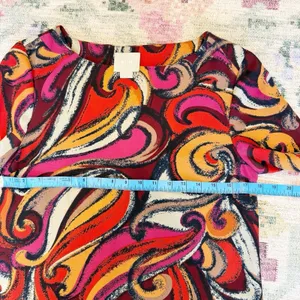 Anthropologie 3/4‎ Sleeve Swirl Mini Dress Small Lightweight Lined Unique thumbnail 6